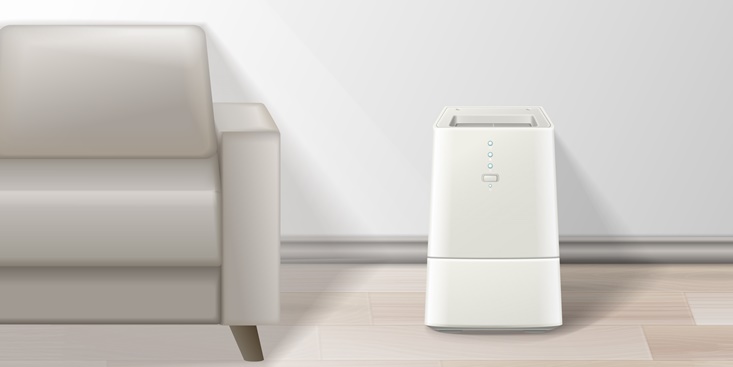 Modelo de aire acondicionado portátil colocado en una habitación luminosa, representando una opción eficiente y de bajo consumo para enfriar el hogar en verano.